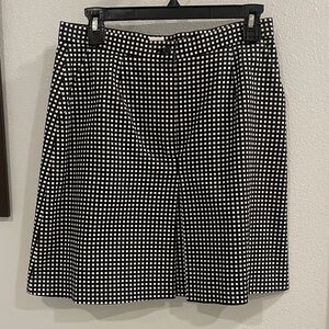 J. Crew Black and White Grid A-Line Skirt